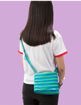 Person Wearing Teal Zipit Over Shoulder Person Wearing Teal Zipit Over Shoulder