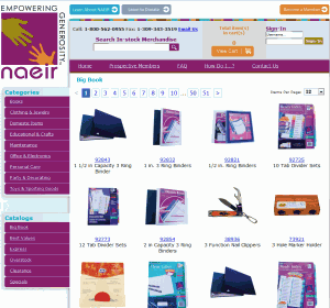 Image of Naeir Catalog webpage