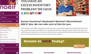 Excess inventory donate now to Naeir